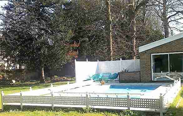 Paint Fencing around swimming pool Stevenage